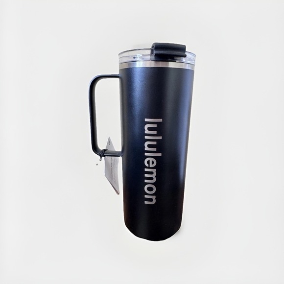 lululemon athletica Other - New lululemon Insulated Mug 20oz Black With Lid & Lock Coffee Tea Handle NWT
